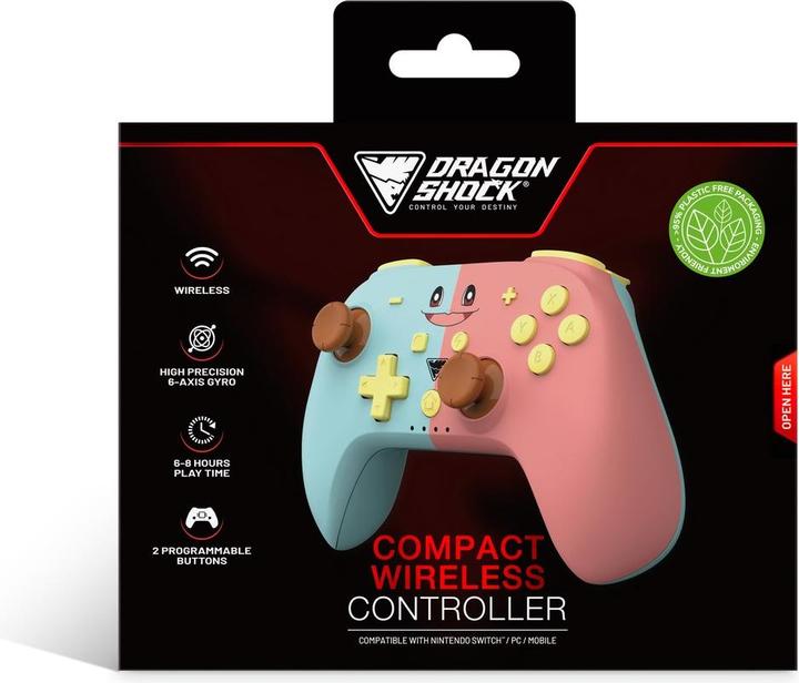Produktbild DragonShock Gaming Controller POPTOP COMPACT Weiss Rosa Nintendo Switch (PC, Switch)