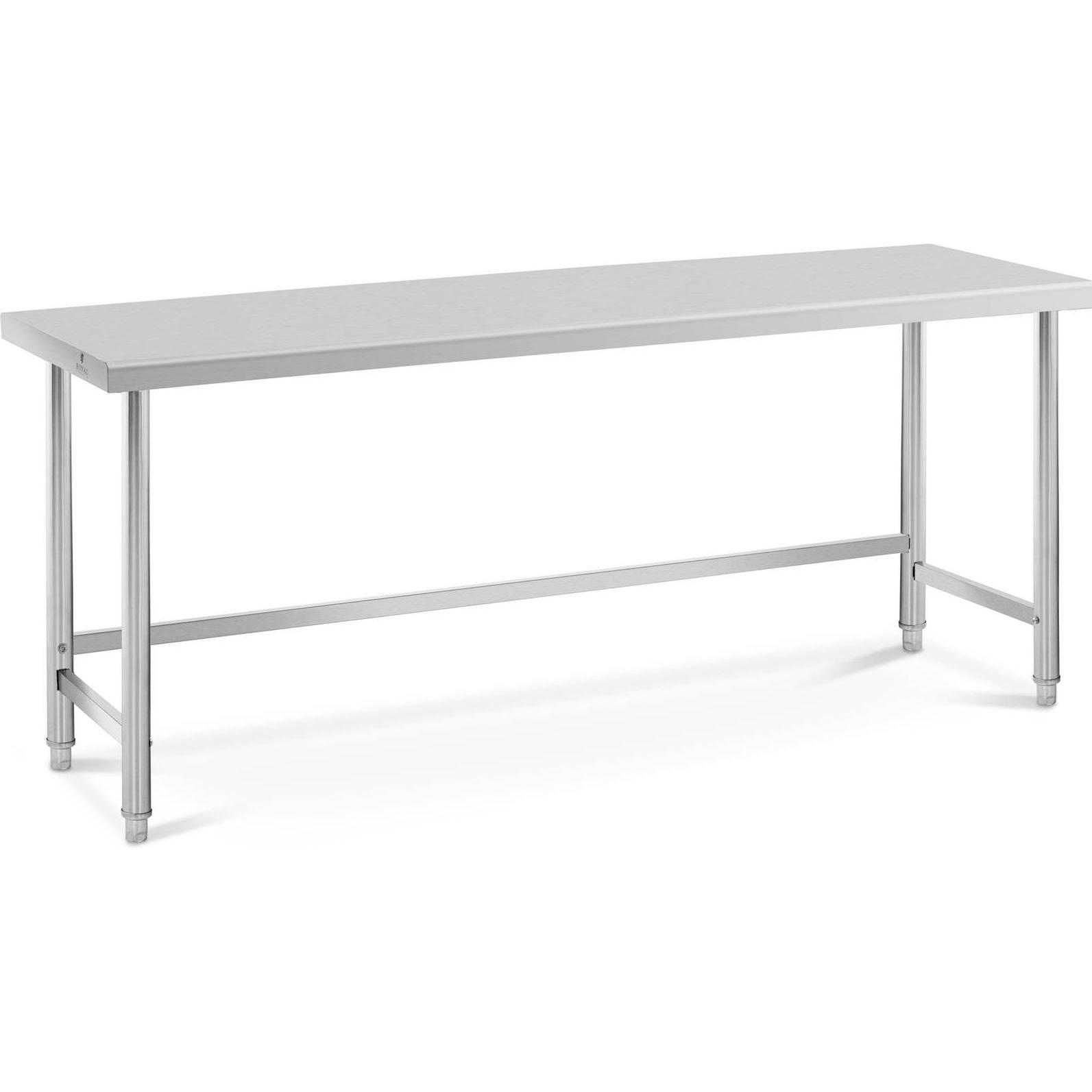 Royal Catering, Werkbank + Arbeitsbock, Gastro Edelstahl Arbeitstisch Edelstahltisch Zerlegetisch 200 x 60 cm 95 kg (60 ...