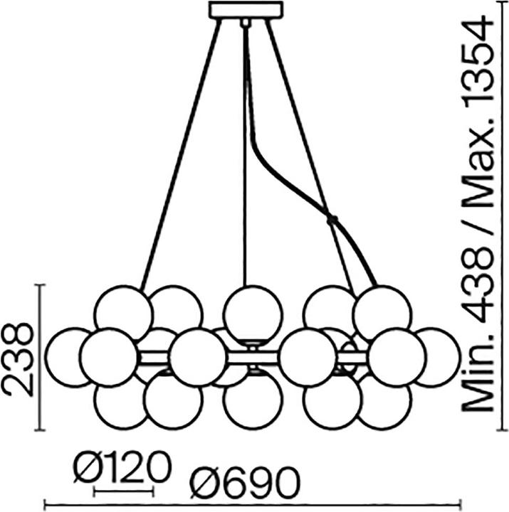 Produktbild Maytoni Dallas Pendelleuchte, Hängeleuchte 25x G9 smokey Schwarz (G9)