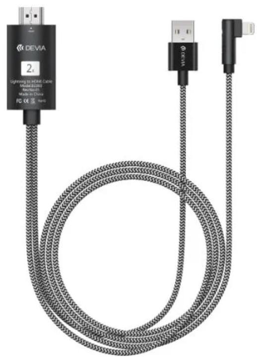Image du produit Devia Storm series Câble HDMI (HDMI vers lightning) noir (2 m)