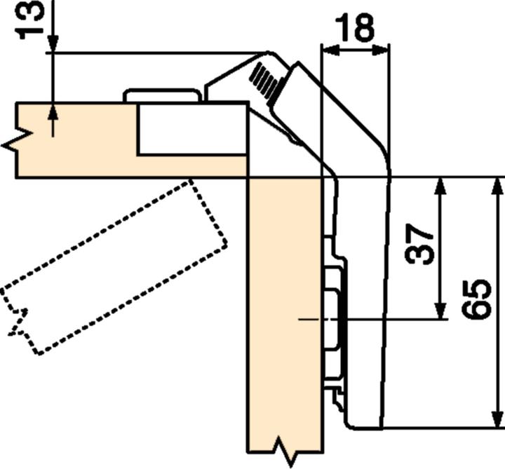 Produktbild Blum Topfbänder CLIP top Eckschrank, Falttürband 60 °