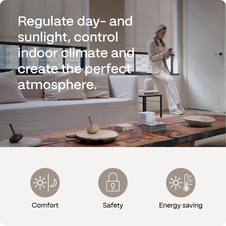 Actual product image Motionblinds Wireless Electric Black-Out Rollerblind 150x190cm - White (150 x 190 cm)