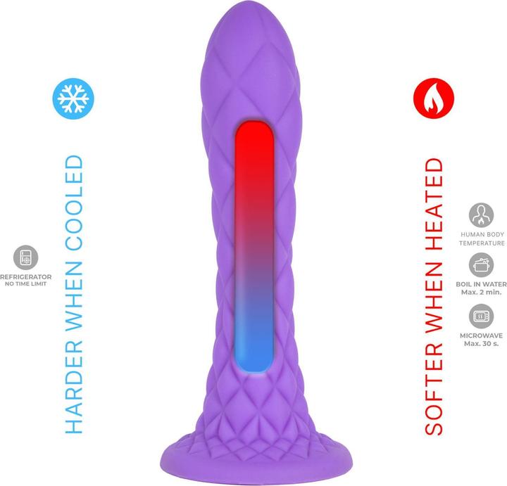 Actual product image Silexd Dreamy Dildo Fantasy Flüssigsilikon Thermoreaktiv Violett 18,5 Cm