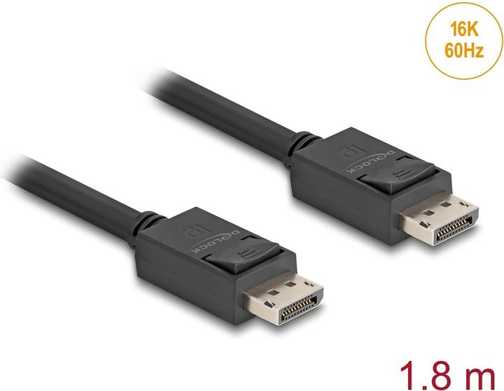 Immagine prodotto Delock Cavo DisplayPort 16K 60 Hz 80 Gbps 1,8 m (1.80 m, DisplayPort, 2.1)