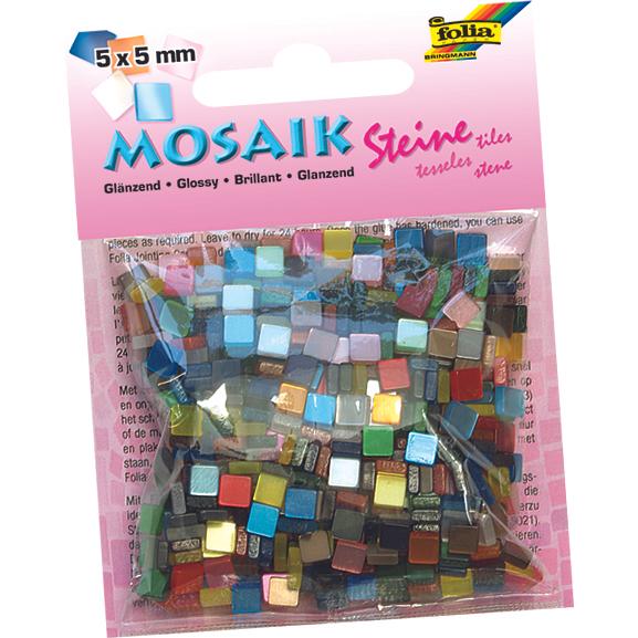 Folia, Bastelpapier, Mosaiksteine GLÄNZEND, 45g, 5x5mm