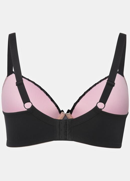 Produktbild Ulla Popken Bügel-BH, Samt-Karo, Mesh, Softschale, Cup B - E (90 B)