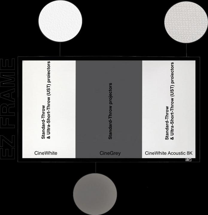 Produktbild Elite Screens Sable Rahmen Beamer Leinwand-16:9 / Cinewhite / 203 x 115-CineWhite: Weisses Standardma (92", 16:9)