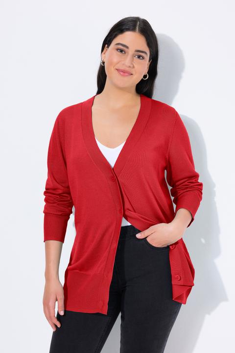 Produktbild Ulla Popken Strickjacke, V-Ausschnitt, Knopfleiste, Feinstrick (50, 52)