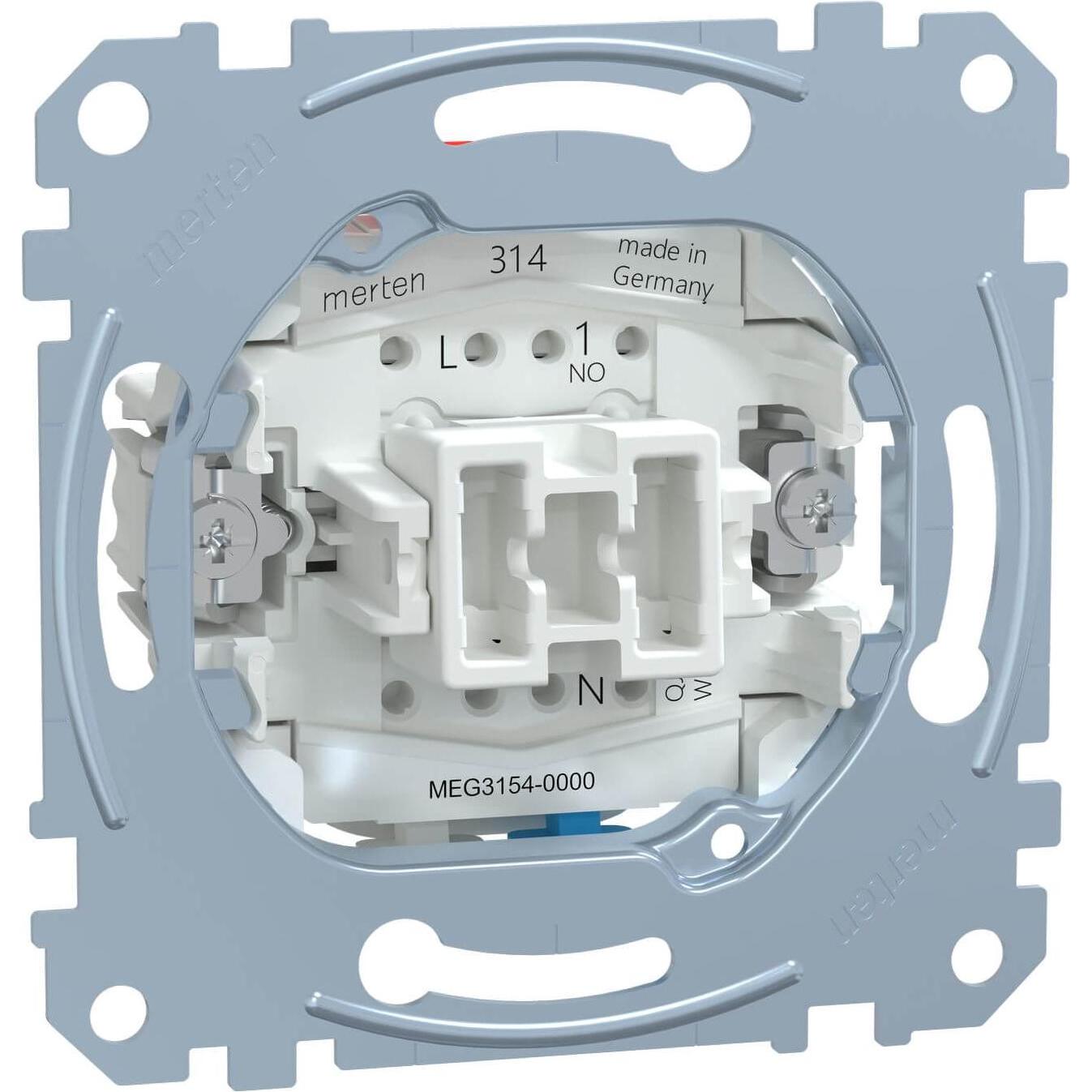 Merten Taster-Einsatz, Taster + Schalter, Silber