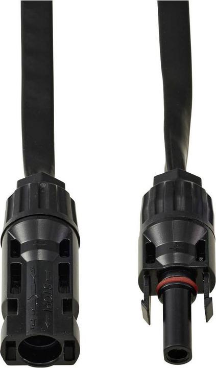 Produktbild Tru Components PV-Solarverlängerungs-Flachkabel, Stecker auf Buchse, Schwarz, 1 m TC-13805776