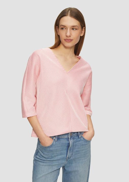 Produktbild S.Oliver T-Shirt Shirt mit Strukturstreifen und Fledermausärmeln (46)