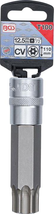 Actual product image BGS Bit Socket length 110 mm 12.5 mm (1/2") Drive T-Star tamperproof (for Torx) T100 (T100)