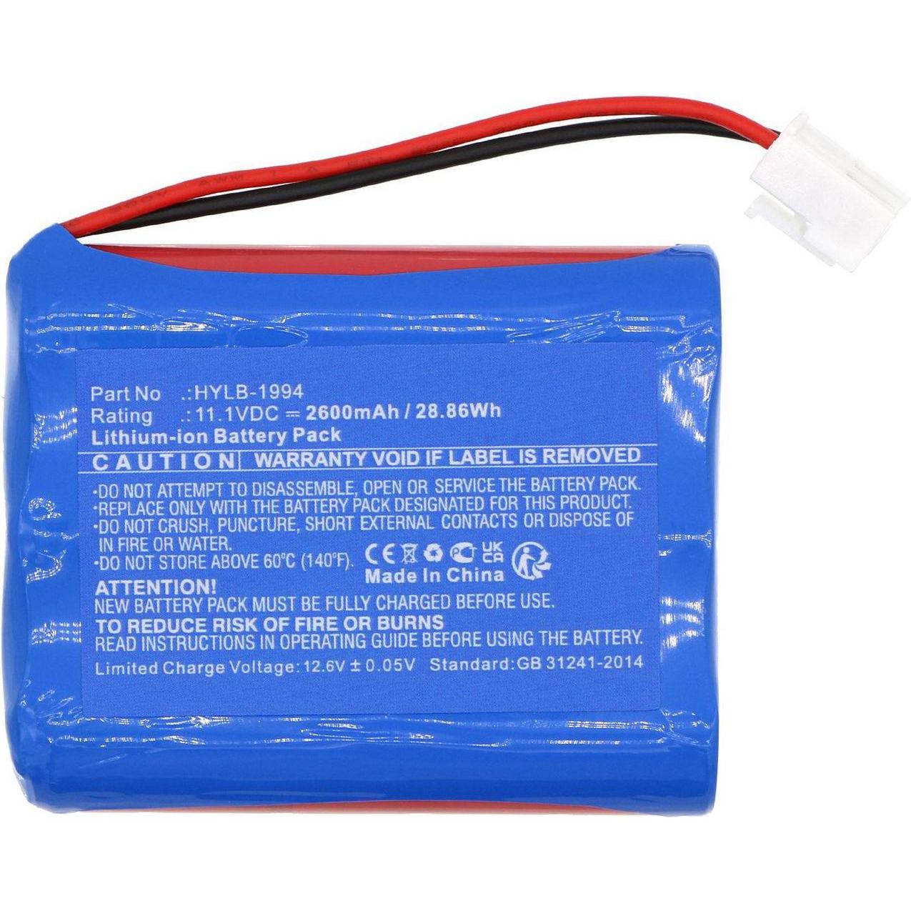 CoreParts Battery 11.1V 2600mAh 28.86Wh (1 Zellen, 2600 mAh), Notebook Akku, Blau