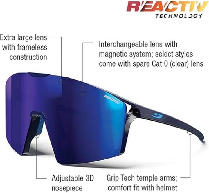 Produktbild Julbo Edge Blau Matt Blau REACTIV 13 High Contrast (Blau matt, Reactiv 1-3 High Contrast)