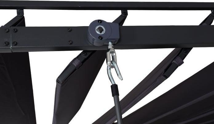 Produktbild Mendler Pergola HWC-L40, Lamellen-Pavillon, 8cm-Alu-Gestell Stoff/Textil, 3x4m anthrazit (388 cm, 295 cm)