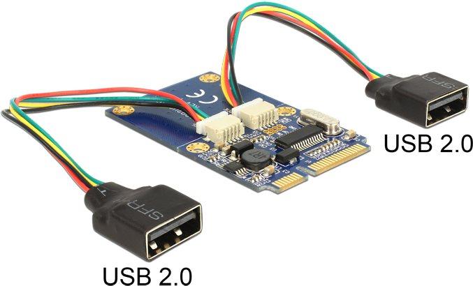 Produktbild Delock Mini-PCI-Express zu 2x USB Adapter