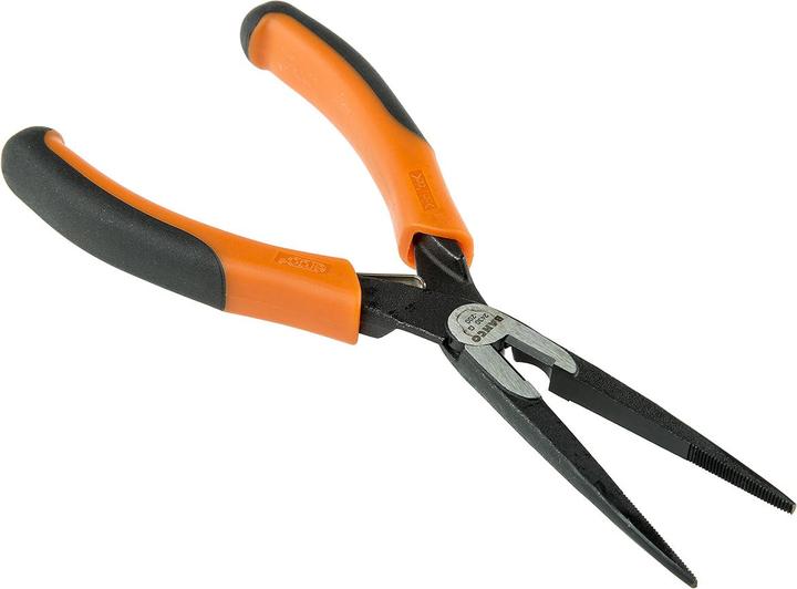 Actual product image Bahco ERGO needle nose pliers with opening spring, two-component handles, long jaws, phosphatised(200 mm (200 mm)