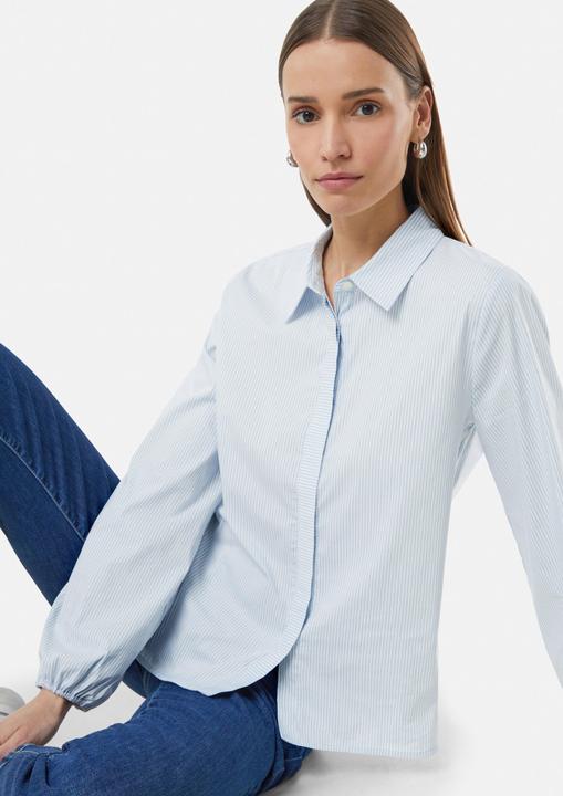 Actual product image Comma Bluse Gestreifte Hemdbluse mit voluminösem Ärmelsaum (40)