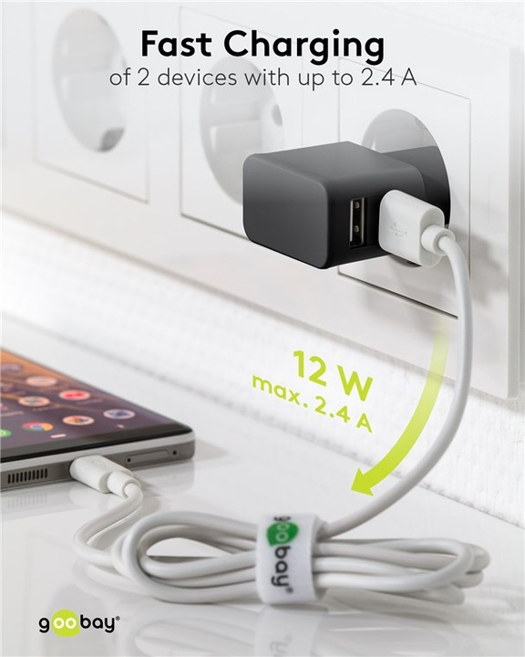 Produktbild Goobay USB-Ladegerät 2-fach (12 W)