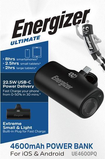 Actual product image Energizer Power Bank Max 4600mah No Cable Direct Power! (4600 mAh, 22.50 W, 46 Wh)