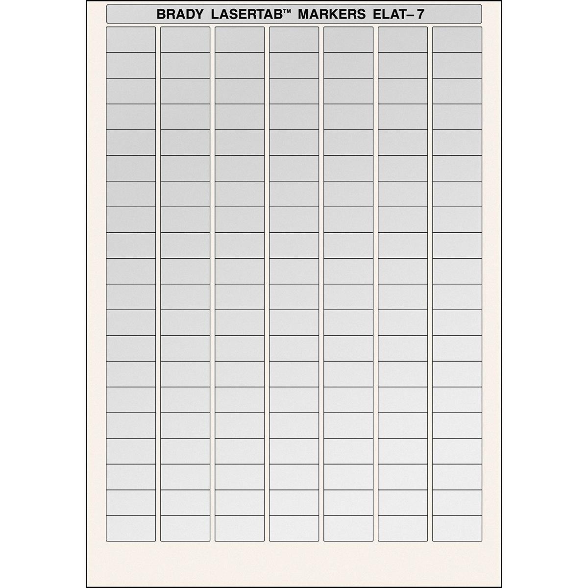 Brady, Etiketten, ELAT-7-773, metallisierter Polyester, Silber, 25 x 13 mm, dauerhaft klebend, Din A4, 7-bahni