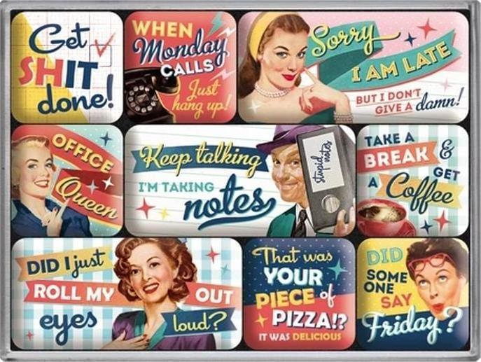 Produktbild Nostalgic-Art Merchandising Magnet Set. Say it 50's / Office Fun (9x)