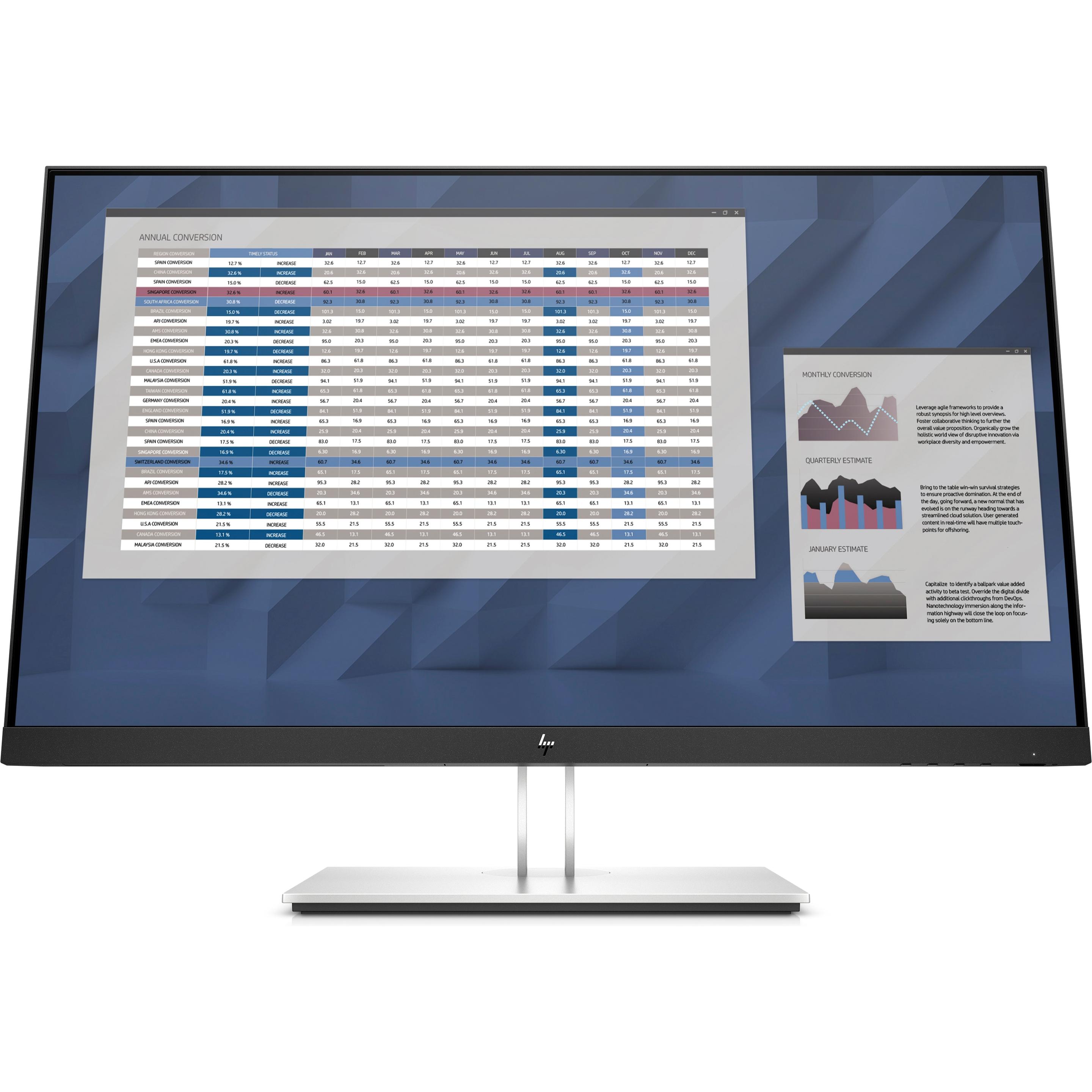 HP E27 G4 (1920 x 1080 Pixel, 27"), Monitor, Schwarz, Silber
