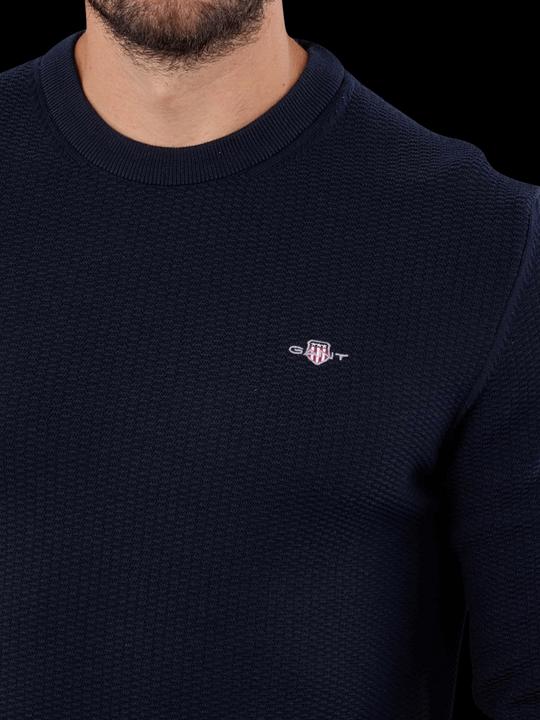 Produktbild GANT pullover mit rundhalsausschnitt micro textured (XL)