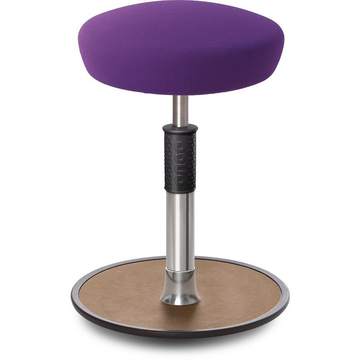 Ongo, Bürostuhl, Sitz- Stehhocker Free Regular Hutsitz Gestrick Purpur chrom /Natur