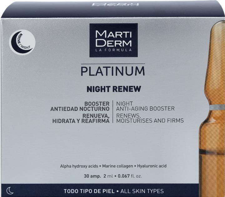 Actual product image Martiderm Platinum Night Renew Ampoules 30 x 2 ml (60 ml)