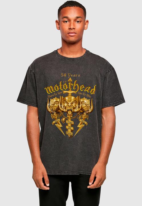 Produktbild Merchcode Motorhead - 50 Years Warpigs Acid Washed Oversize Tee - 194041 (M)