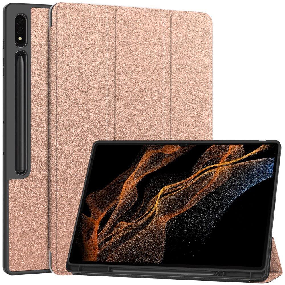 Thumbnail - Cover-Discount Galaxy Tab S10 Ultra - Smart Case Pencil Halter (Galaxy Tab S10 Ultra), Tablet Hülle, Rosa