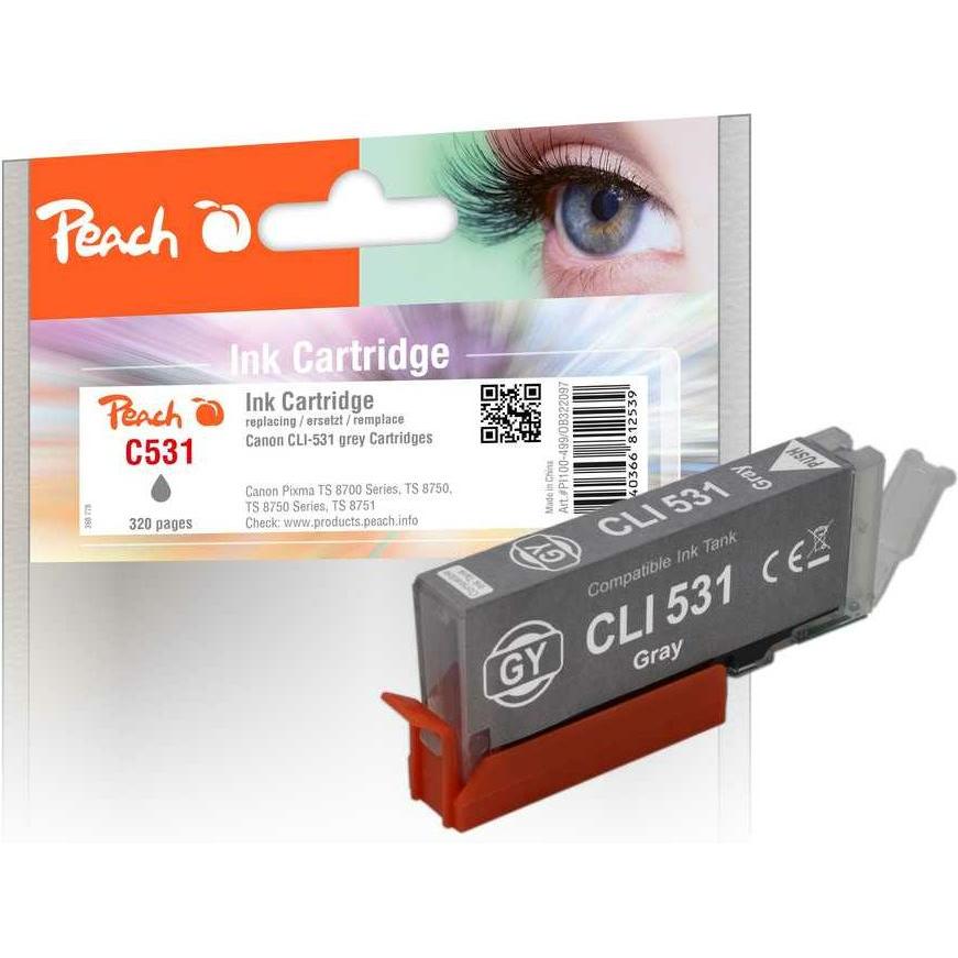 Peach, Druckerpatrone, Canon Patrone CLI-531, 6119B001 grey kompatibel