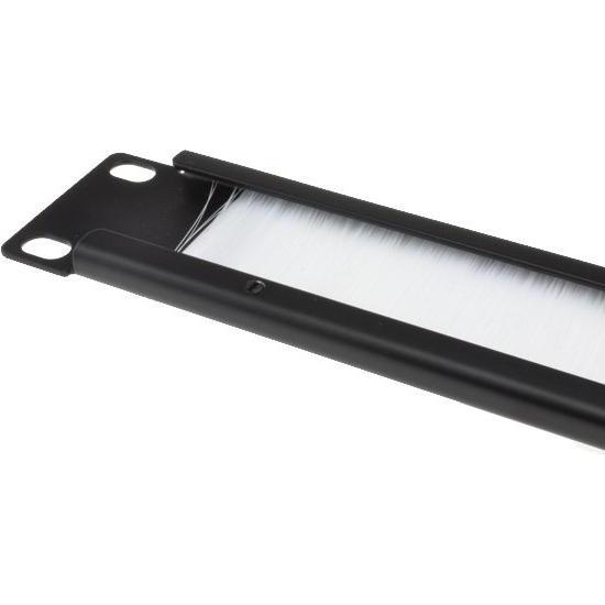 Thumbnail - Cables Direct CDL 19 Inch White Brush Plate - 1u, Serverschrank Zubehör, Schwarz, Weiss