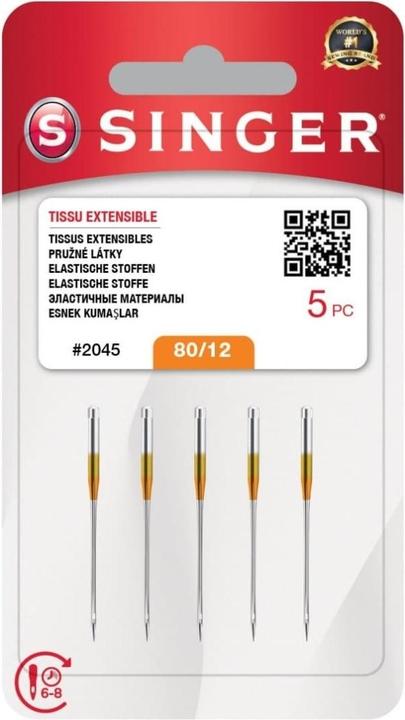Singer Needle N2045 -12/80 Blister 5pcs. stretch