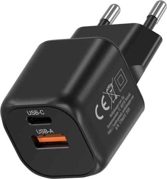 Image du produit FoneKit Mini 20W USB-C + USB-A Charger, black (20 W, 2 ports)
