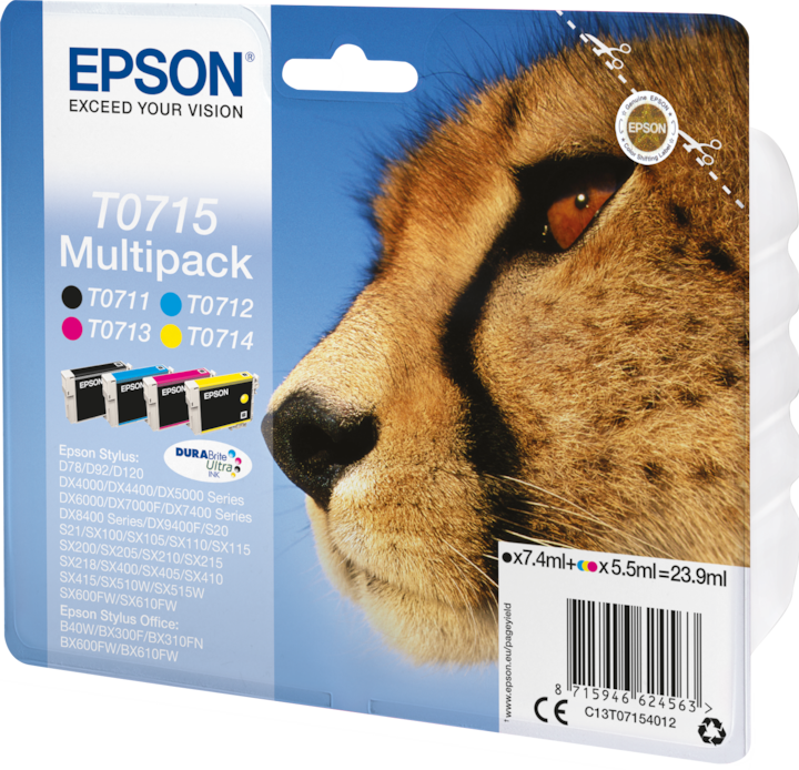 Image du produit Epson T0715 DuraBrite Ultra (M, CF, Y, C)