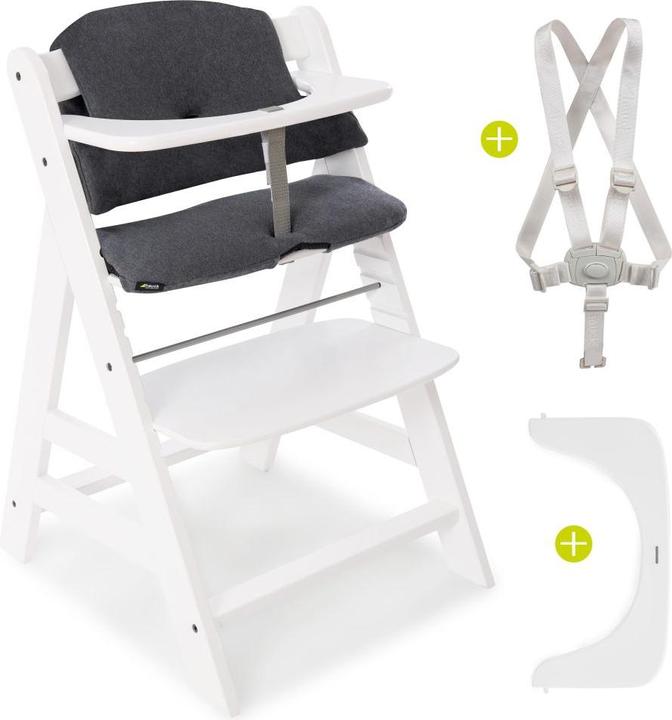 Actual product image Hauck Highchairs Highchair Alpha Plus White in economy set incl. seat cushion (Stair high chair)