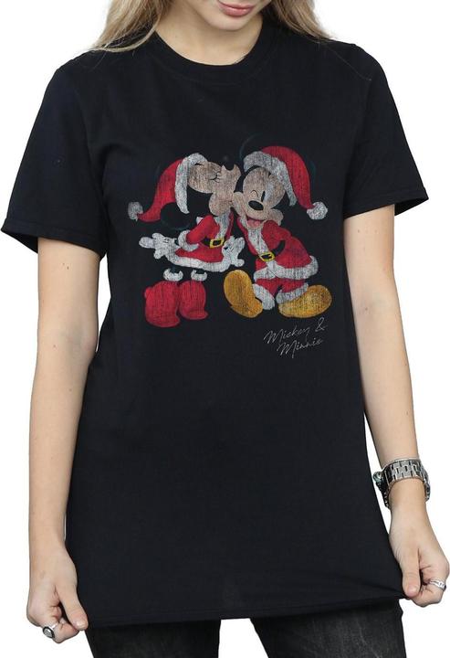 Immagine prodotto Disney Mickey And Minnie Christmas Kiss Maglietta Ampia Donna (L)