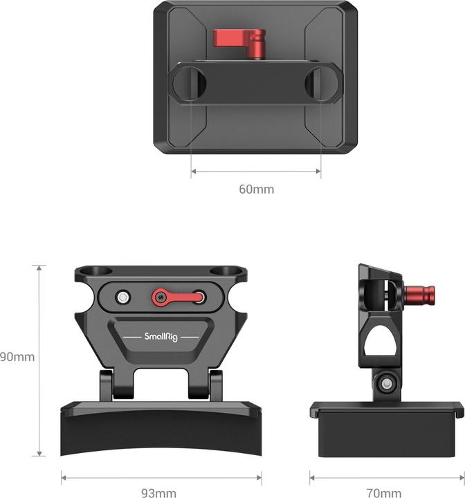 Produktbild SmallRig Multi-Adjustable Chest Pad Mount Plate with Rod Clamp MD3183B