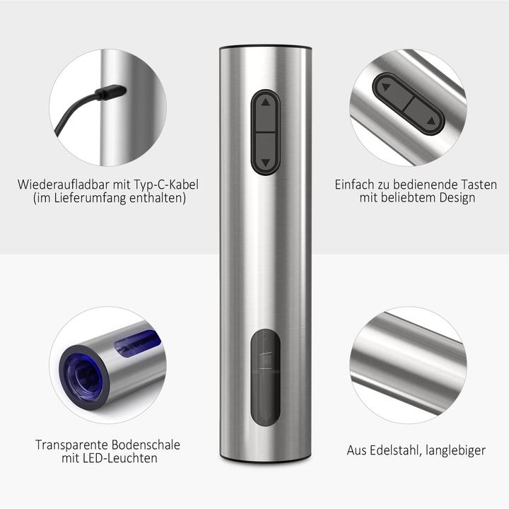 Produktbild CircleJoy Elektrische Weinöffner-Set (Elektrischer Korkenzieher)