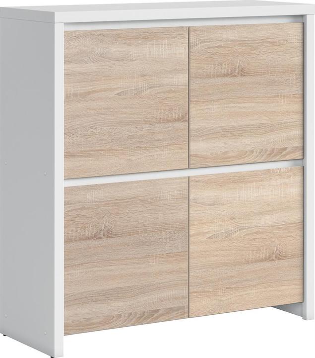 Corps blanc, Façade en bois aspect chêne Sonoma