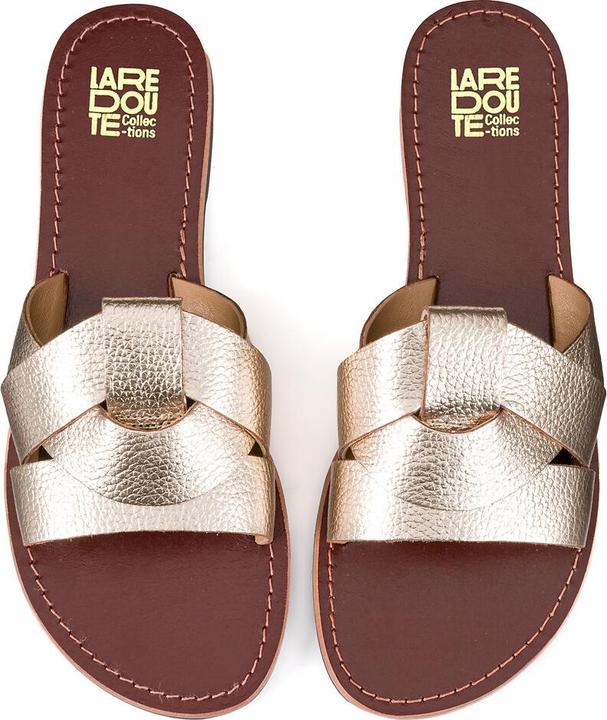 Actual product image La Redoute Collections Leather mules in metallic look (41)