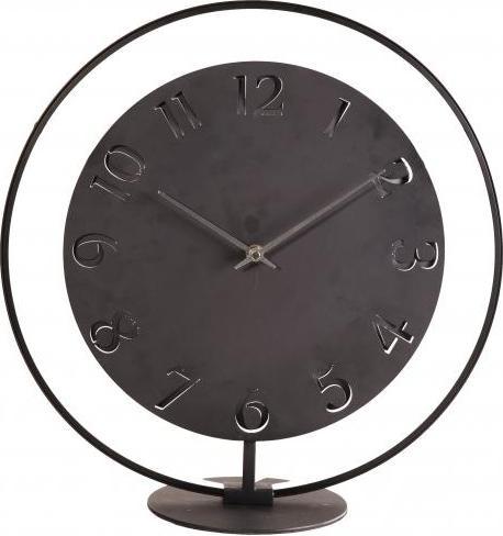 Nextime 5188ZW - Tischuhr "Ting", intergriertes Licht, Metall, schwarz, 40 x 40,5 cm