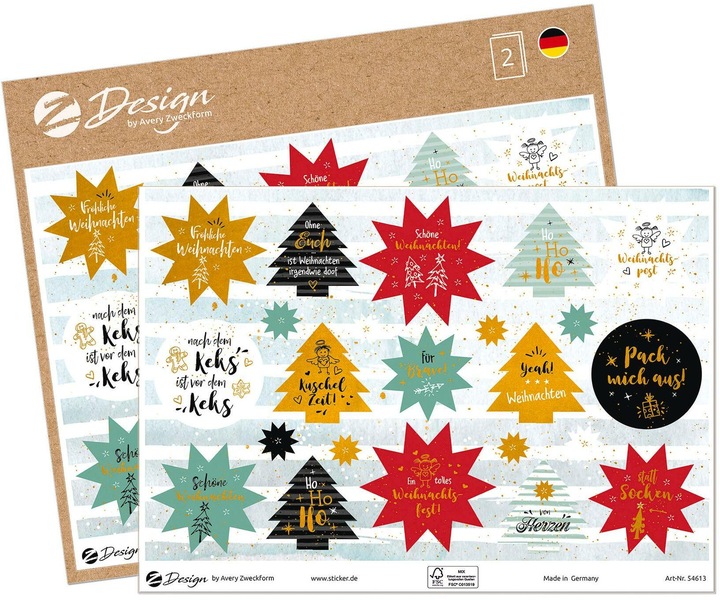 Actual product image Avery Christmas stickers