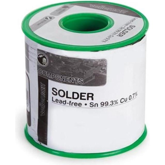 Velleman Saldatura senza piombo Sn 99,3% Cu 0,7% 0,8mm 500G (Scorta), Accessori per saldatore, Grigio