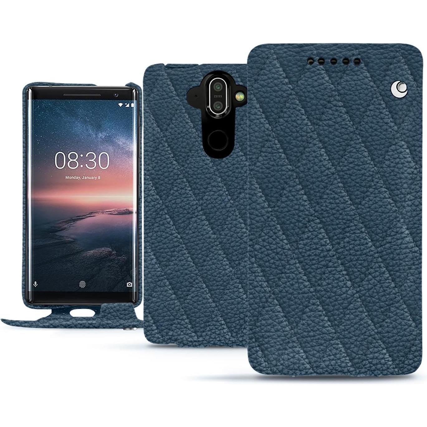 Thumbnail - Noreve Lederschutzhülle vertikal (Nokia 8 Sirocco), Smartphone Hülle, Blau