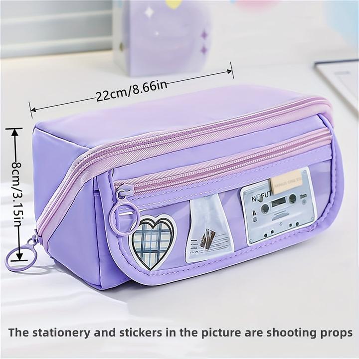 Actual product image Only-Bags.Store Extra large pencil case - Durable polyester, organiser with several compartments for