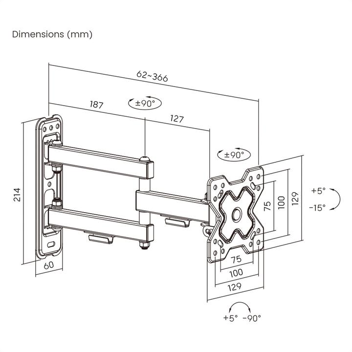 Produktbild Value Basic TV Wall Mount (Wand, 20 kg, 13" - 32")