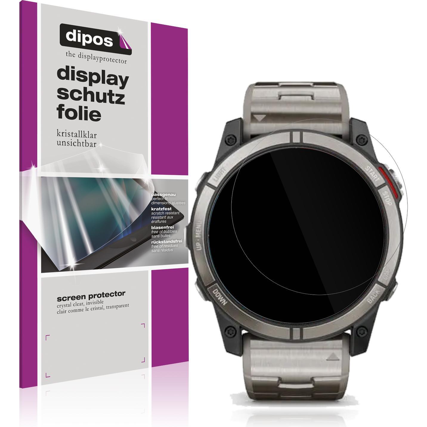 Dipos Schutzfolie Klar für Garmin quatix 7X, Smartwatch Schutzfolie, Transparent